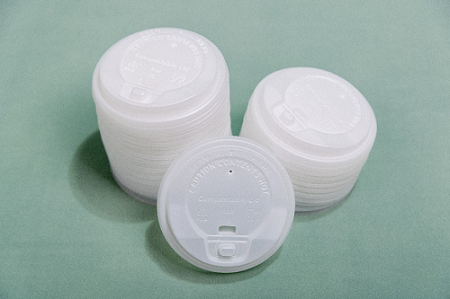 CPLA 80mm Standard Flip-Top Natural Color Cup Lid