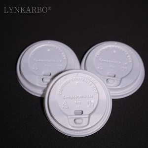 CPLA 80mm disposable flip-top natural color cup lid is
